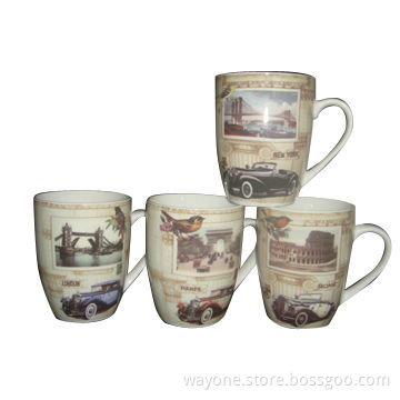 Fine China/Porcelain Mugs with Car Design, Ideal for Gifts and Promotions for Father's Day